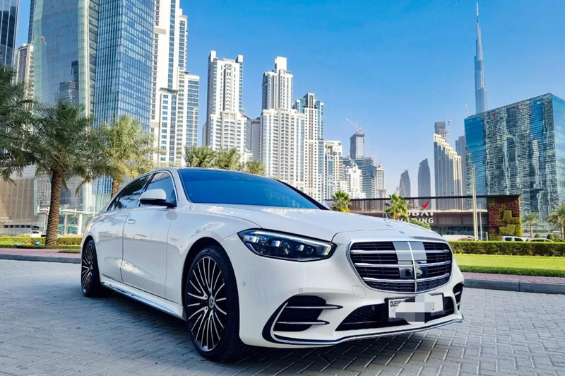 White Mercedes S Class